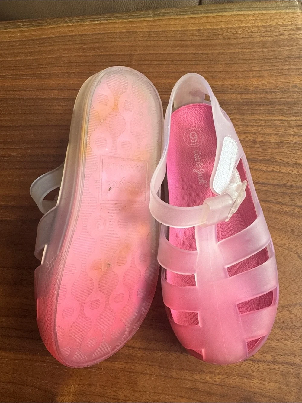 Cat & Jack Pink Jelly Fisherman Sandals with Clear Straps